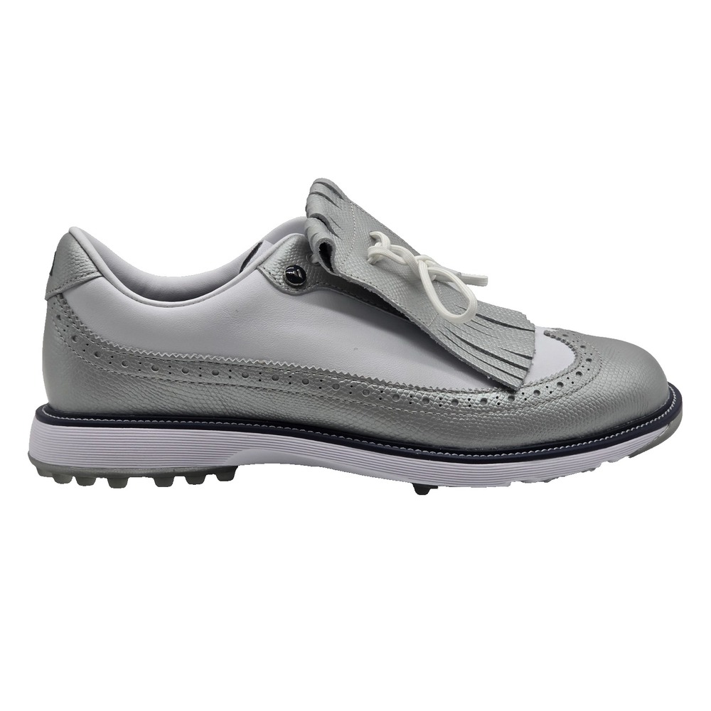 Adidas MC Zoysia Golf Shoes Womens 8.5 Silver White Spikeless Kiltie IH5994 NWOB